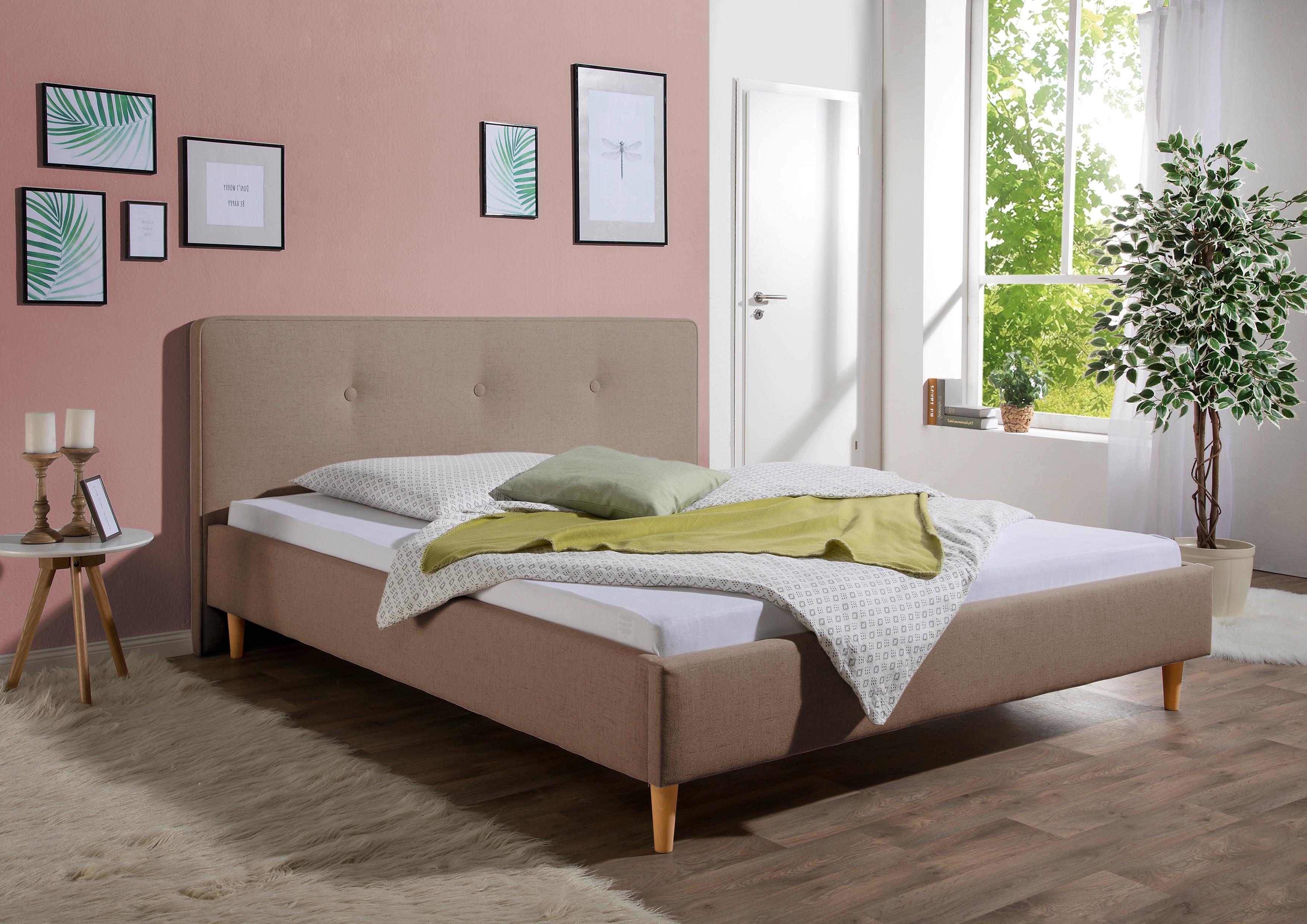 Polsterbett Slade Hellbraun ca. 200x200 cm Textil Livetastic Möbel > Betten > Polsterbetten Braun