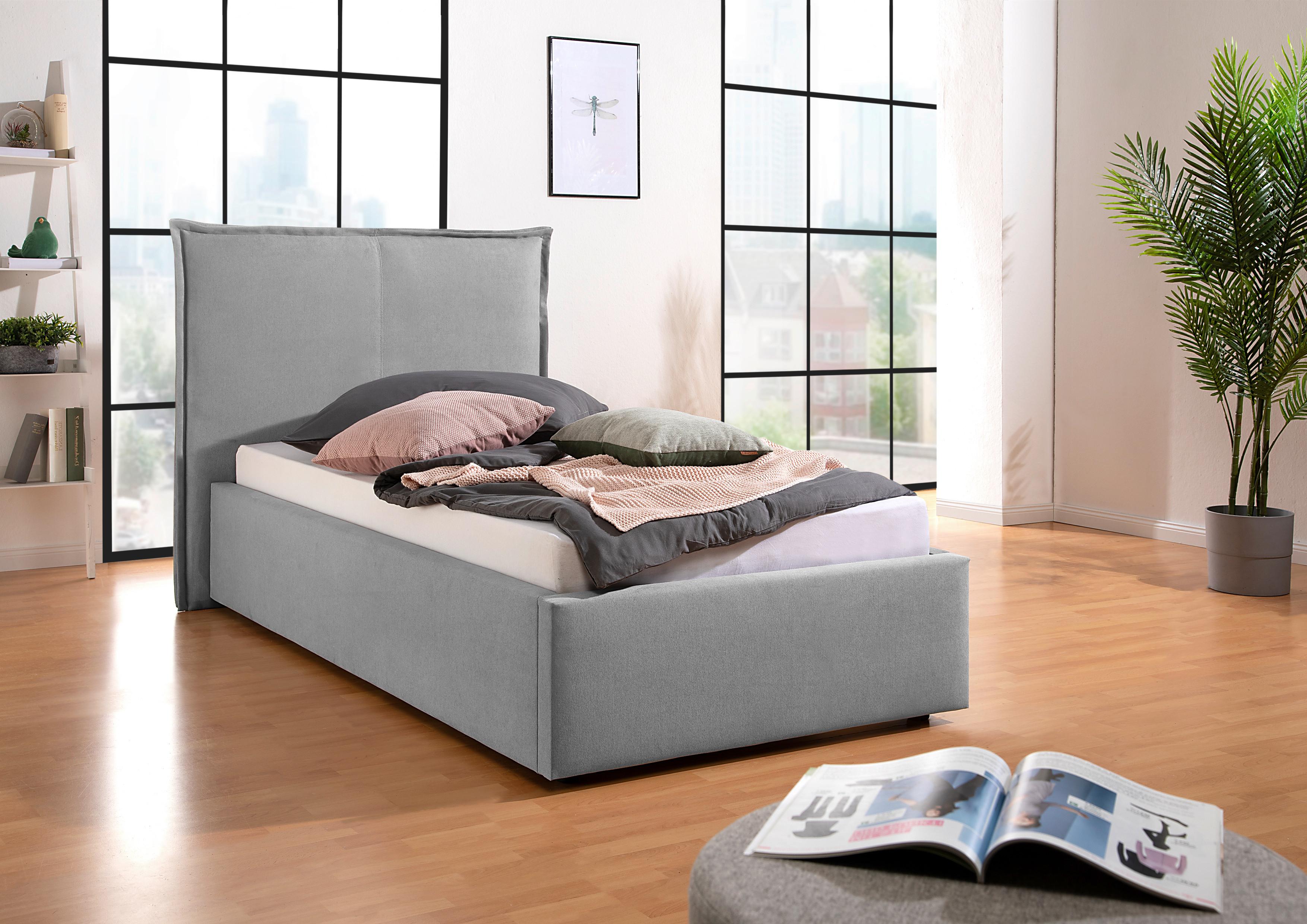 Polsterbett Stacey Grau ca. 100x200 cm Textil Livetastic Möbel > Betten > Polsterbetten Grau