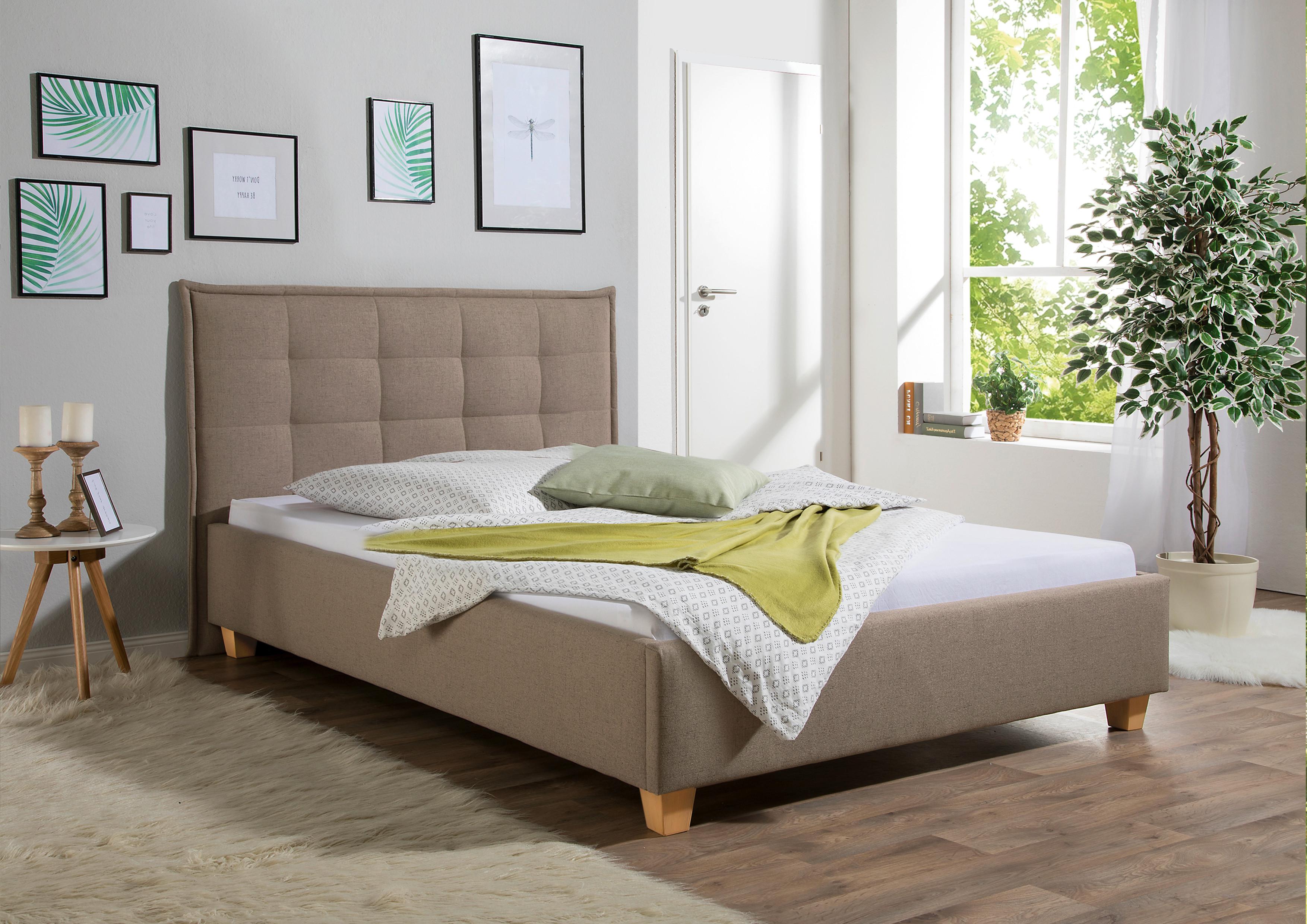 Polsterbett Tracy Hellbraun ca. 100x200 cm Textil Livetastic Möbel > Betten > Polsterbetten Braun