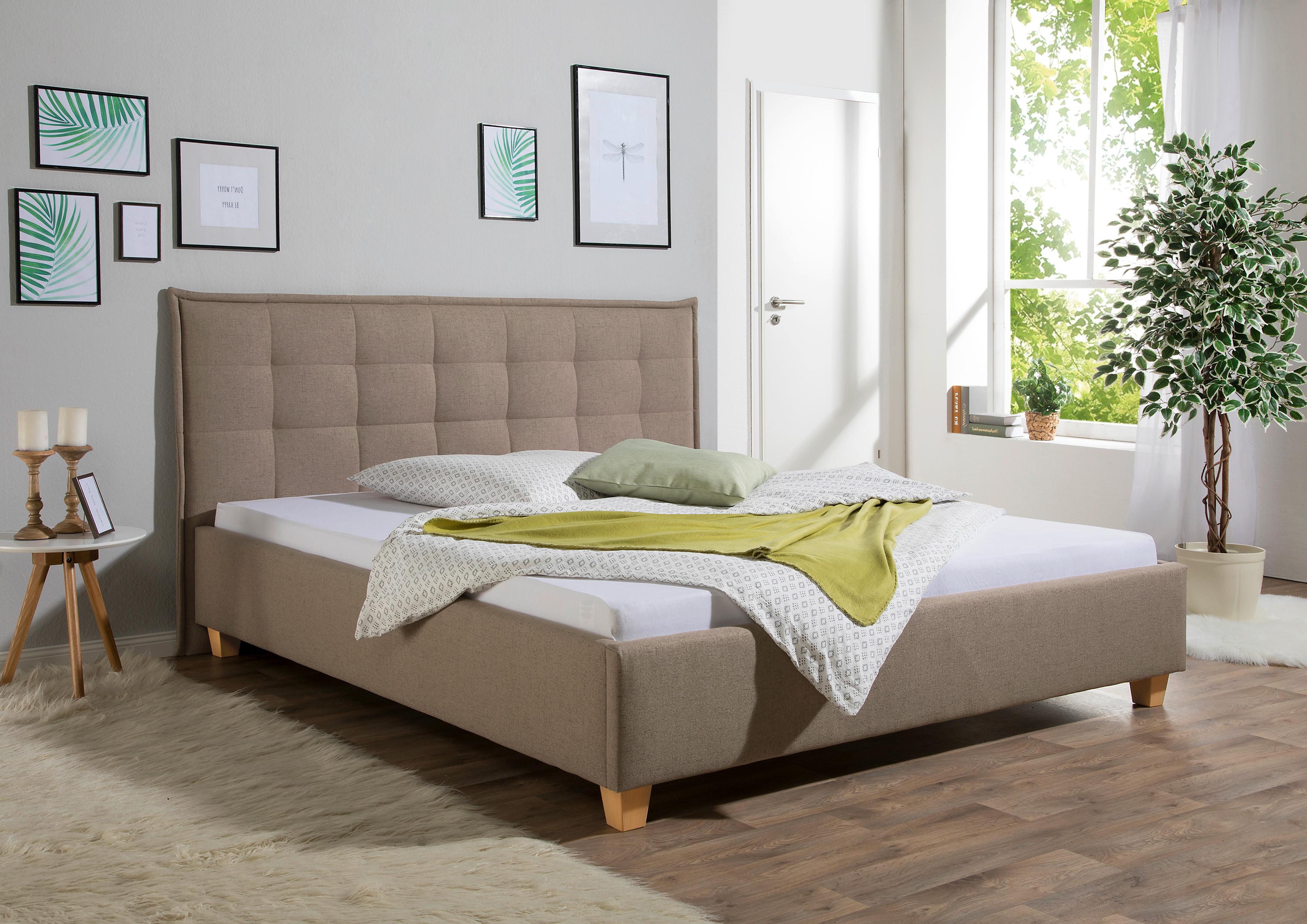 Polsterbett Tracy Hellbraun ca. 200x200 cm Textil Livetastic Möbel > Betten > Polsterbetten Braun