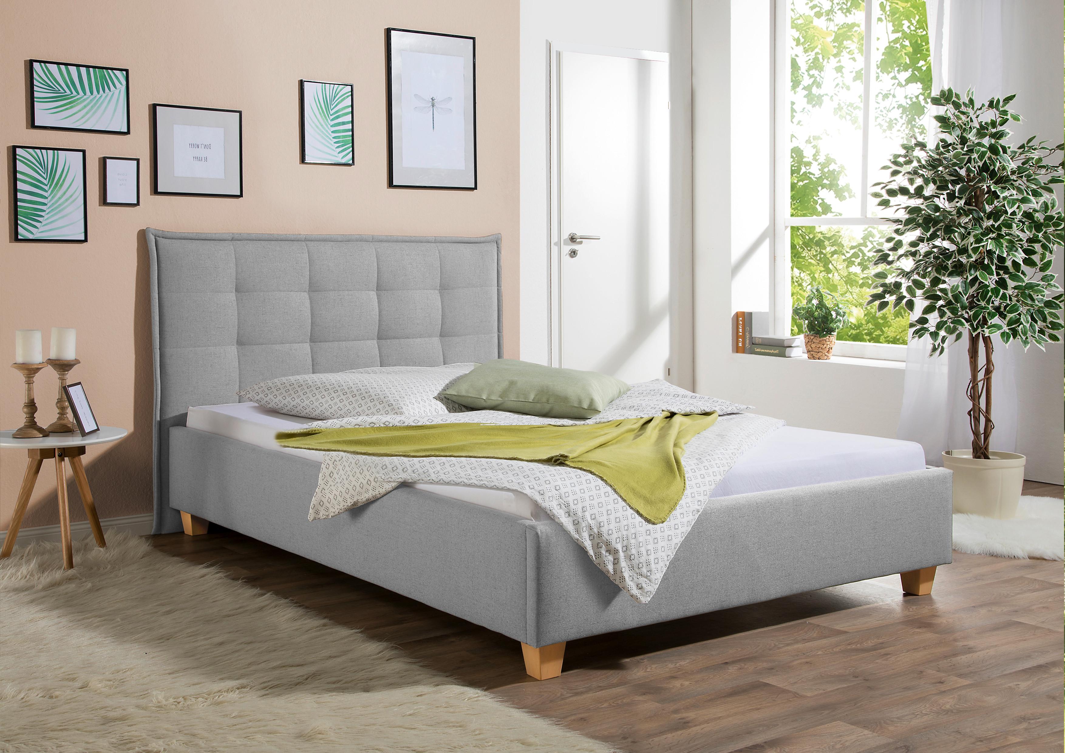 Polsterbett Tracy Hellgrau ca. 100x200 cm Textil Livetastic Möbel > Betten > Polsterbetten Grau