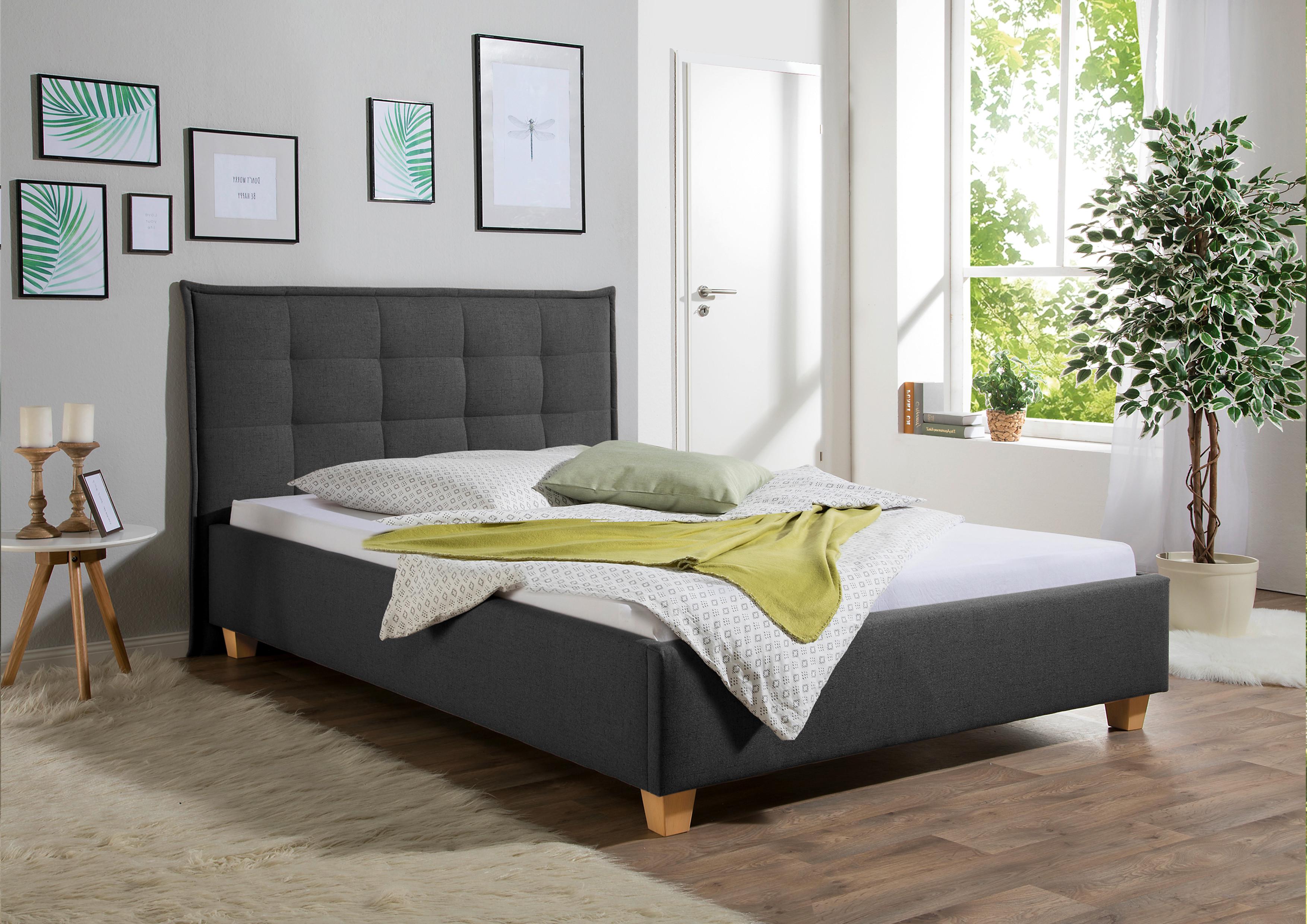 Polsterbett Tracy Anthrazit ca. 140x200 cm Textil Livetastic Möbel > Betten > Polsterbetten Anthrazit