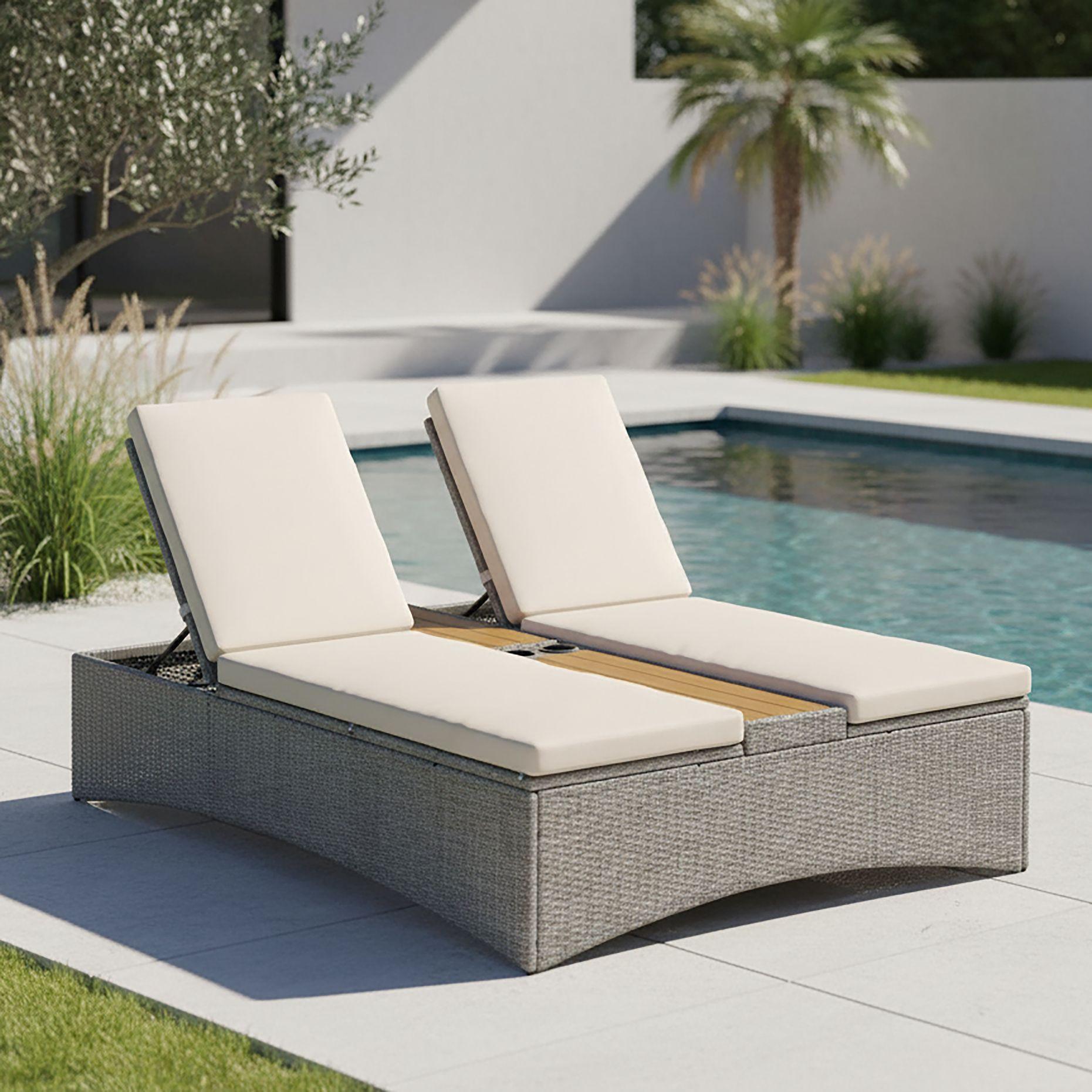 wohnli-moebel-suche-000954002902 Wohnli Möbelsuche - Gartenliege Monero Creme Holz/Metall/Kunststoff