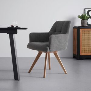 Armlehnstuhl Diona Grau Holz, Textil Mömax Wohnzimmermöbel Grau