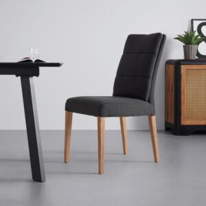 Stuhl Linda Eiche/Anthrazit Holz, Textil Mömax Möbel > Stühle > Esszimmerstühle > Holzstühle Anthrazit