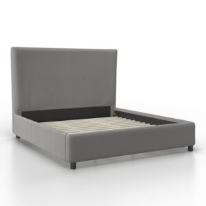 Polsterbett Marie ca. 180x200 cm Grau Holz, Textil Bessagi Home Möbel > Betten > Doppelbetten Grau