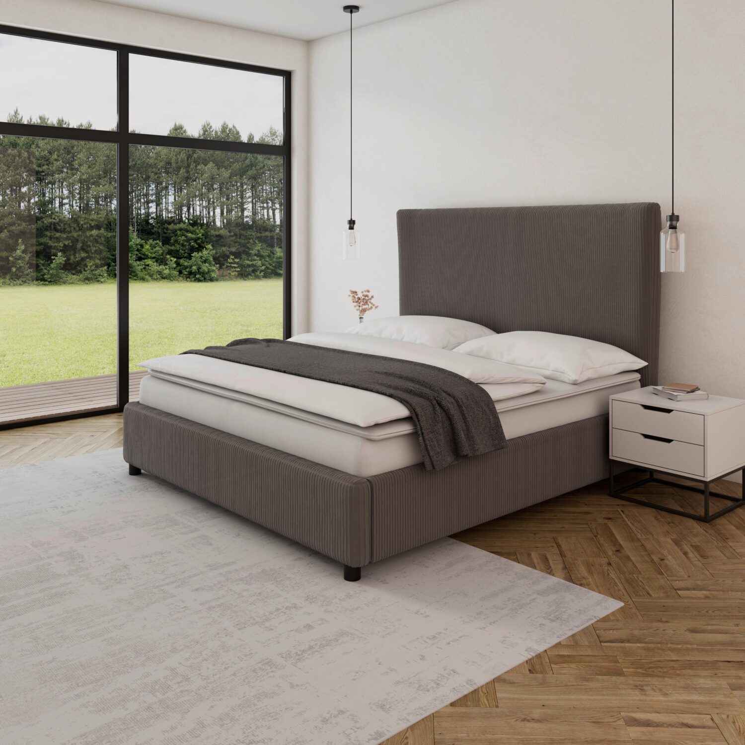 Wohnli Möbelsuche - Polsterbett Marie ca. 180x200 cm Grau