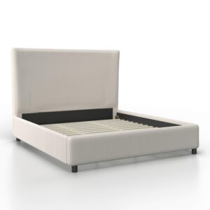 Polsterbett Marie ca. 180x200 cm Beige Holz, Textil Bessagi Home Möbel > Betten > Doppelbetten Beige