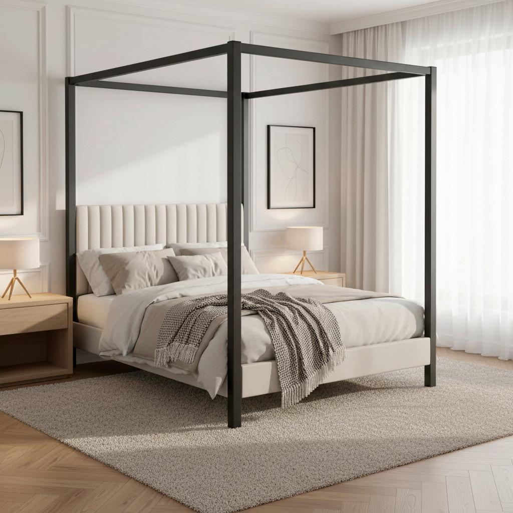 wohnli-moebel-suche-001018000302 Wohnli Möbelsuche - Himmelbett Mona ca. 180x200 cm Hellgrau