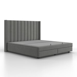 Polsterbett Maya ca. 180x200 cm Grau Holz, Metall, Textil Bessagi Home Möbel > Betten > Doppelbetten Grau