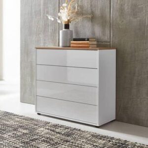 Kommode Mailand Typ 3 Weiß/Eichefarben Holzwerkstoff MID.YOU Möbel > Kommoden & Schubladenschränke > Kommoden Weiß