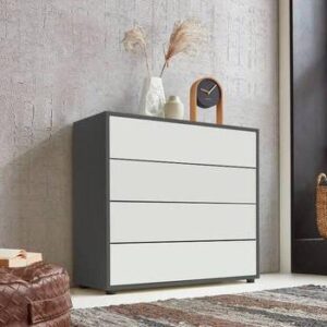 Kommode Mailand Typ 3 Anthrazit/Weiß Holzwerkstoff MID.YOU Möbel > Kommoden & Schubladenschränke > Kommoden Anthrazit