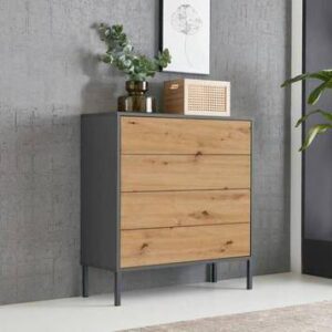Kommode Mailand Typ 3 Anthrazit/Eiche Artisan Holzwerkstoff MID.YOU Möbel > Kommoden & Schubladenschränke > Kommoden Anthrazit