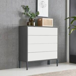 Kommode Mailand Typ 3 Anthrazit/Weiß Holzwerkstoff MID.YOU Möbel > Kommoden & Schubladenschränke > Kommoden Anthrazit