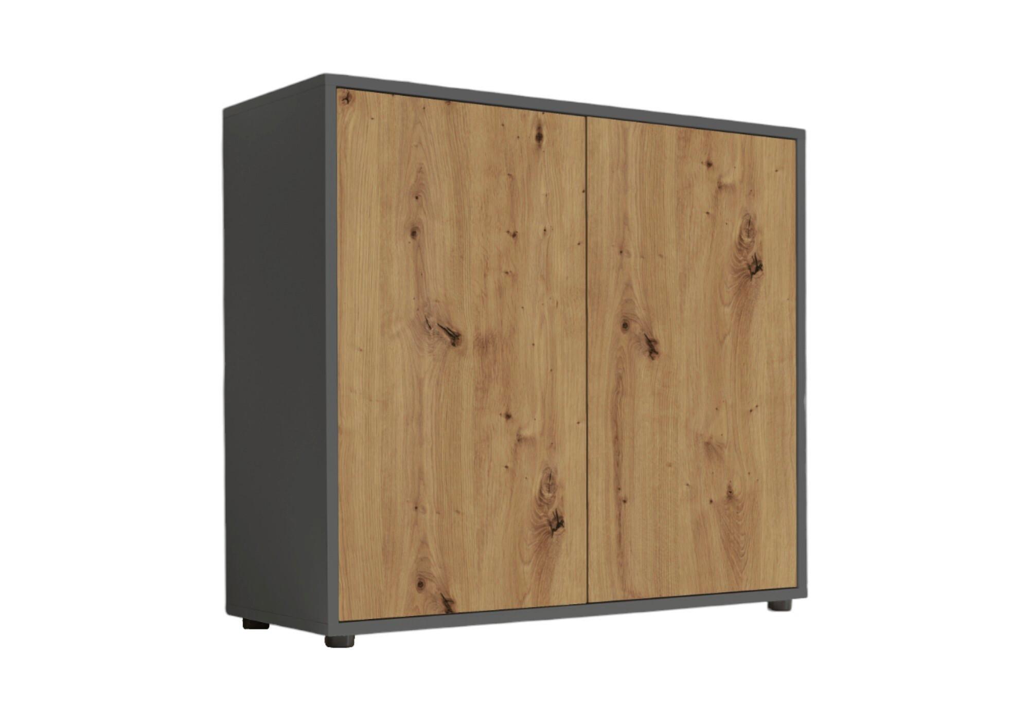 wohnli-moebel-suche-001067000504 Wohnli Möbelsuche - Kommode Mailand Typ 4 Anthrazit/Eiche Artisan