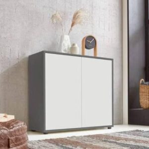 Kommode Mailand Typ 4 Anthrazit/Weiß Holzwerkstoff MID.YOU Möbel > Kommoden & Schubladenschränke > Kommoden Anthrazit