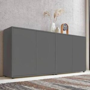 Sideboard Mailand Set 2 Anthrazit Holzwerkstoff MID.YOU Wohnzimmermöbel Anthrazit