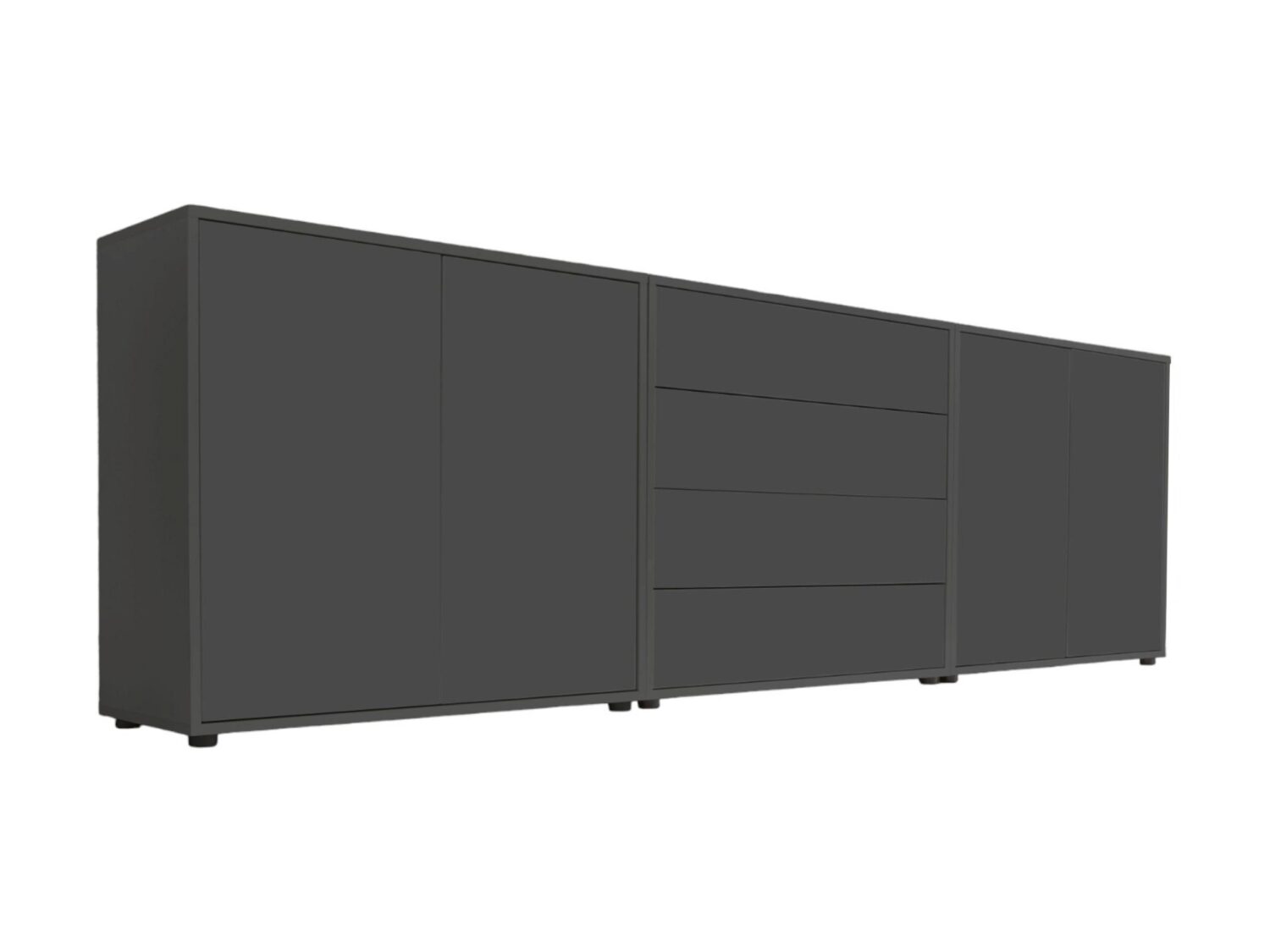 Wohnli Möbelsuche - Sideboard Mailand Set 5 Anthrazit
