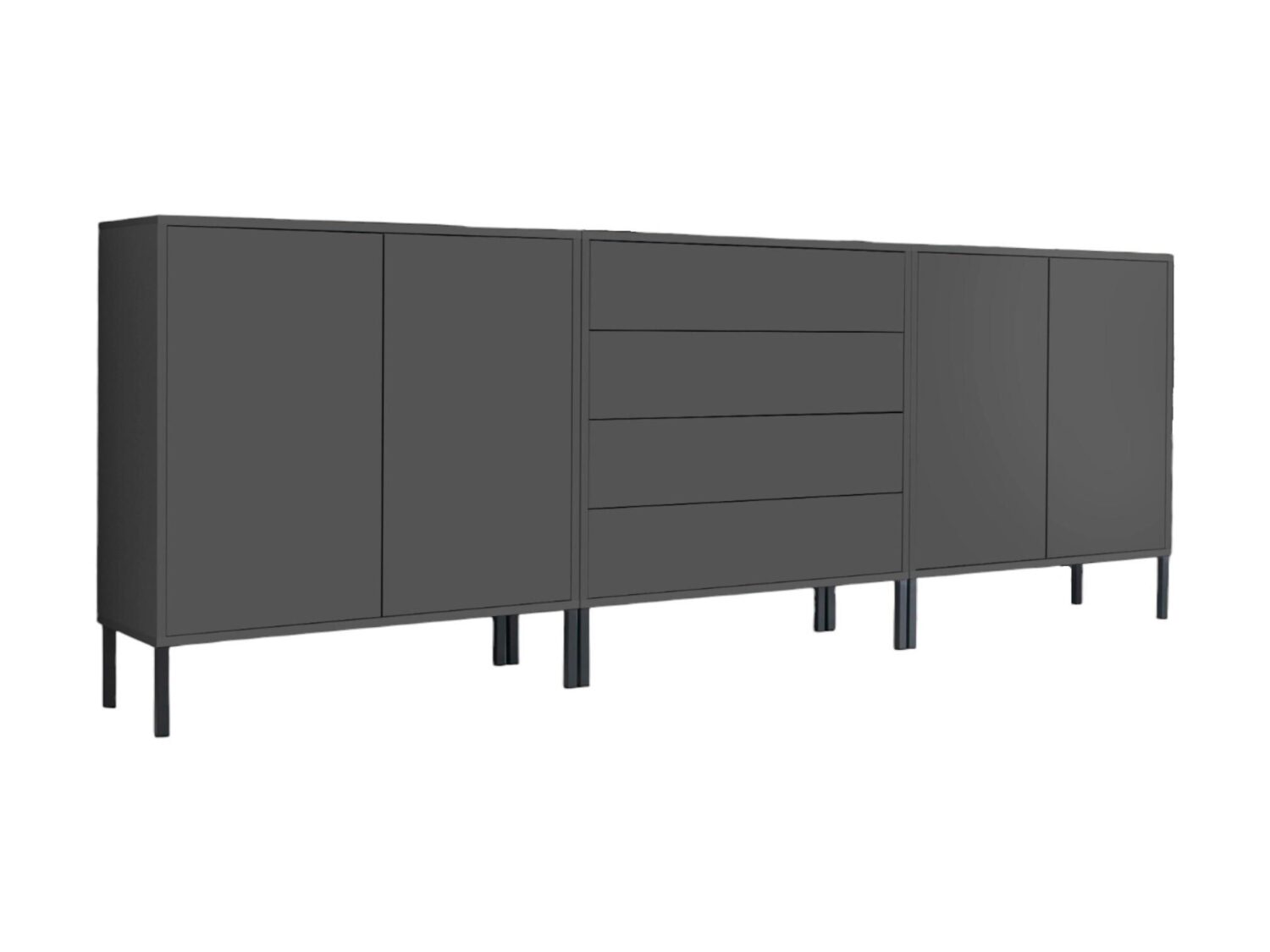Wohnli Möbelsuche - Sideboard Mailand Set 5 Anthrazit