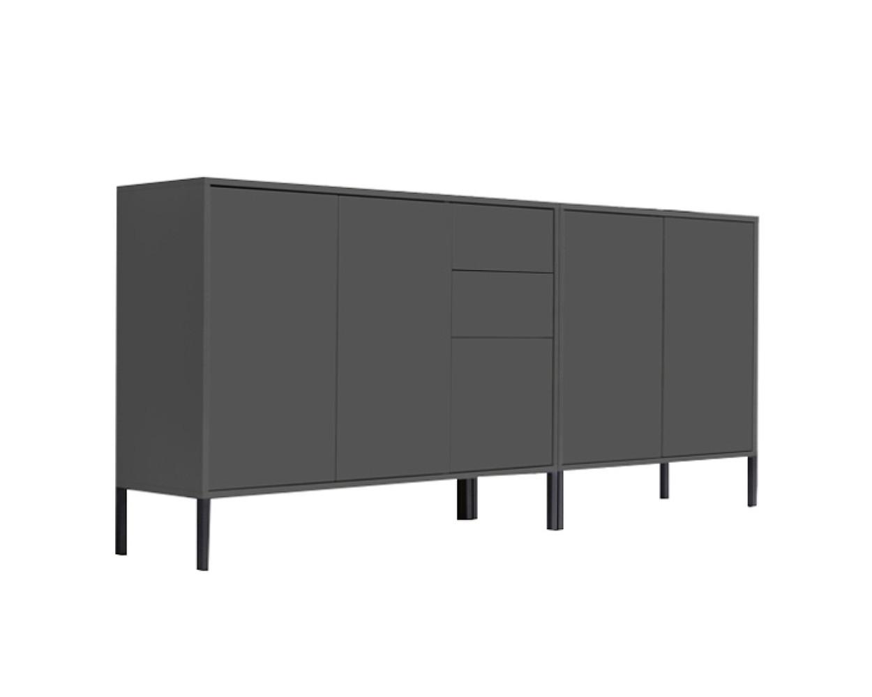 Wohnli Möbelsuche - Sideboard Mailand Set 10 Anthrazit