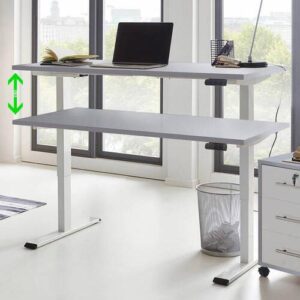 Schreibtisch Office Edition Grau/Weiß Holzwerkstoff MID.YOU Möbel > Tische > Schreibtische > Schreibtische Grau