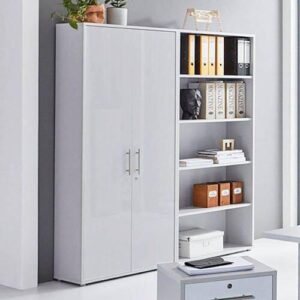 Aktenschrank Office Edition Sw Set 1 hoch Weiß Holzwerkstoff MID.YOU Möbel > Schränke > Büroschrank > Aktenschrank Weiß