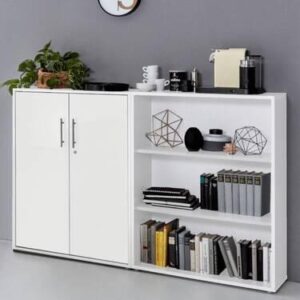 Aktenschrank Office Edition Sw Set 1 niedrig Weiß Holzwerkstoff MID.YOU Möbel > Schränke > Büroschrank > Aktenschrank Weiß