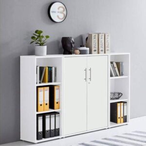 Aktenschrank Office Edition Sw Set 2 niedrig Weiß Holzwerkstoff MID.YOU Möbel > Schränke > Büroschrank > Aktenschrank Weiß