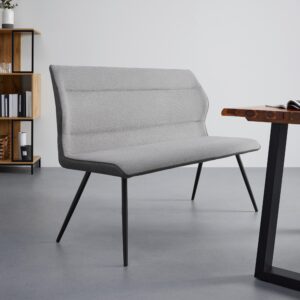 Sitzbank Eva Grau Webstoff Gepolstert Holz, Metall, Textil Bessagi Home Möbel > Bänke > Sitzbänke Grau