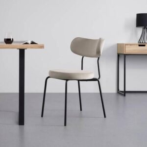 wohnli-moebel-suche-001078004702-1 Stuhl Lea Beige Samt Gepolstert Holz, Metall, Textil Bessagi Home Möbel > Stühle > Esszimmerstühle > Holzstühle Beige