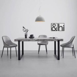wohnli-moebel-suche-001078004901-1 Esstisch Mila Grau MDF Mamoroptik ca. 180/90/76 cm Metall, Holzwerkstoff Bessagi Home Möbel > Tische > Esstische Grau
