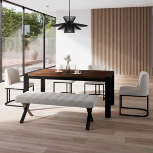 wohnli-moebel-suche-001078008803-1 Sitzbank Nova Hellgrau Webstoff Gepolstert Holz, Metall, Textil Bessagi Home Möbel > Bänke > Sitzbänke Grau