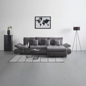 Wohnlandschaft in Anthrazit Textil Mömax Möbel > Sofas & Couches > Wohnlandschaften > Ecksofas > Eckschlafsofas Anthrazit
