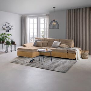 wohnli-moebel-suche-001136000110-1 Wohnlandschaft Enrico Beige Textil Based Möbel > Sofas & Couches > Wohnlandschaften > Ecksofas > Eckschlafsofas Beige