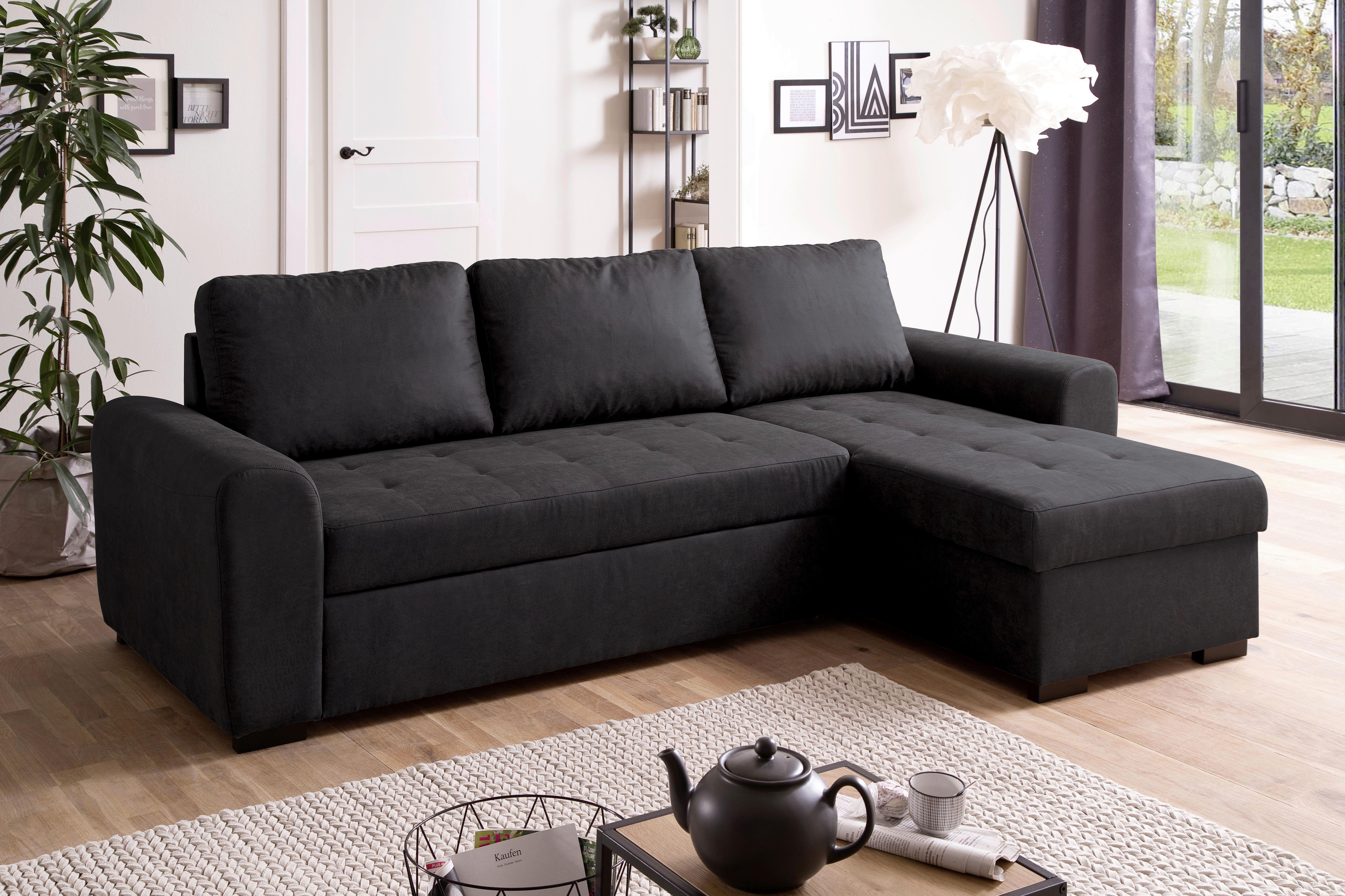 Ecksofa Poll Anthrazit Textil Mömax Möbel > Sofas & Couches > Wohnlandschaften > Ecksofas > XXL Ecksofas Anthrazit