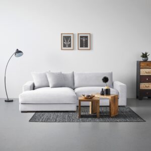 Wohnlandschaft Pedro in Hellgrau Textil Mömax Möbel > Sofas & Couches > Wohnlandschaften > Ecksofas > XXL Ecksofas Grau