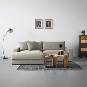 Ecksofa Pedro Taupe Textil Based Möbel > Sofas & Couches > Wohnlandschaften > Ecksofas > XXL Ecksofas Taupe