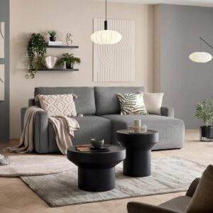 Ecksofa Dave Dunkelgrau Textil Based Möbel > Sofas & Couches > Wohnlandschaften > Ecksofas > Eckschlafsofas Grau