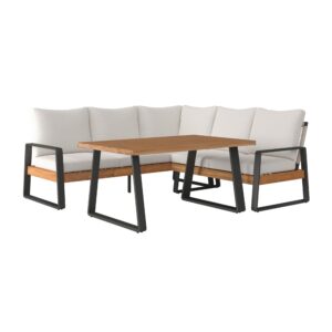 Dining-Loungeset Alexa Holz Outdoorstoff/Metall Holz, Metall, Textil Bessagi Garden Garten & Outdoor > Gartenmöbel > Gartenmöbel-Sets Anthrazit