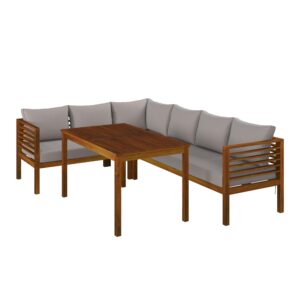 Loungegarnitur Nico Akaziefarben Holz Mömax Garten & Outdoor > Loungemöbel > Loungegarnituren Braun