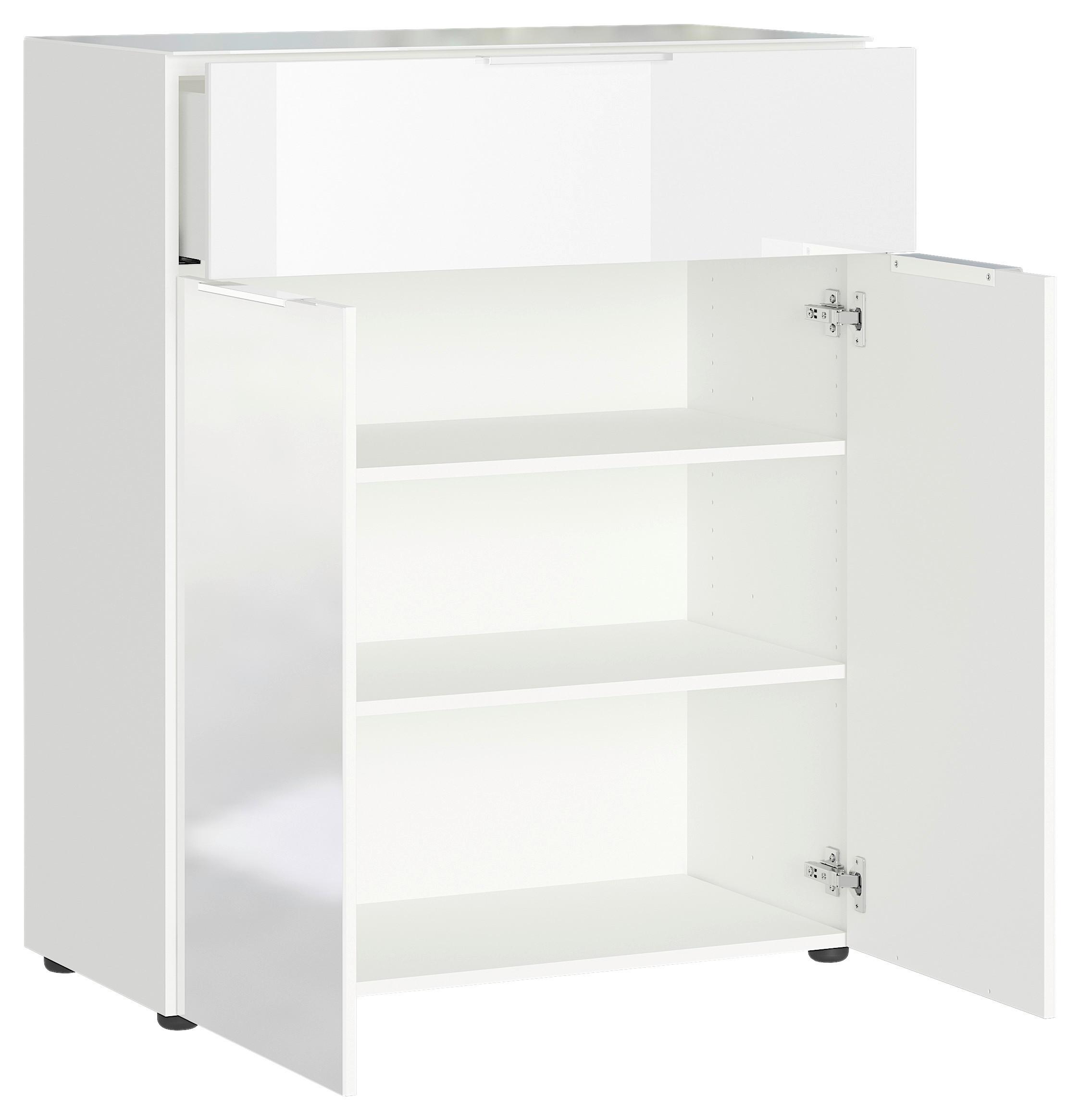 Kommode Oakland in Weiß Glas, Holzwerkstoff Premium Living Möbel > Kommoden & Schubladenschränke > Kommoden Weiß