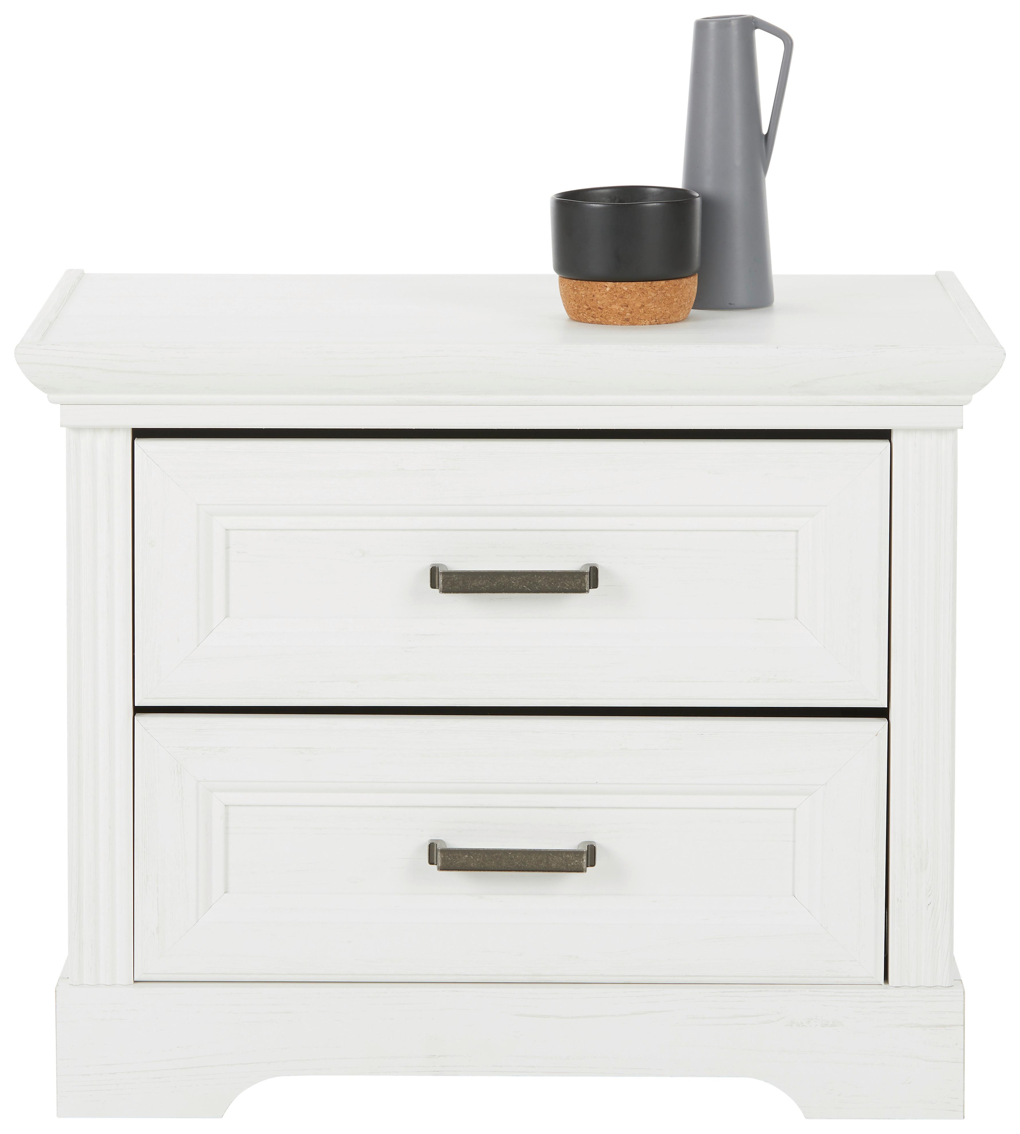 Nachtkästchen in Weiß Metall Zandiara Möbel > Kommoden & Schubladenschränke > Nachttische Weiß