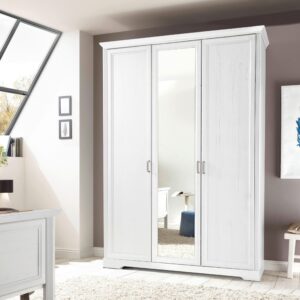 Drehtürenschrank in Weiß Holzwerkstoff Zandiara Möbel > Schränke > Kleiderschränke > Drehtürenschränke Weiß