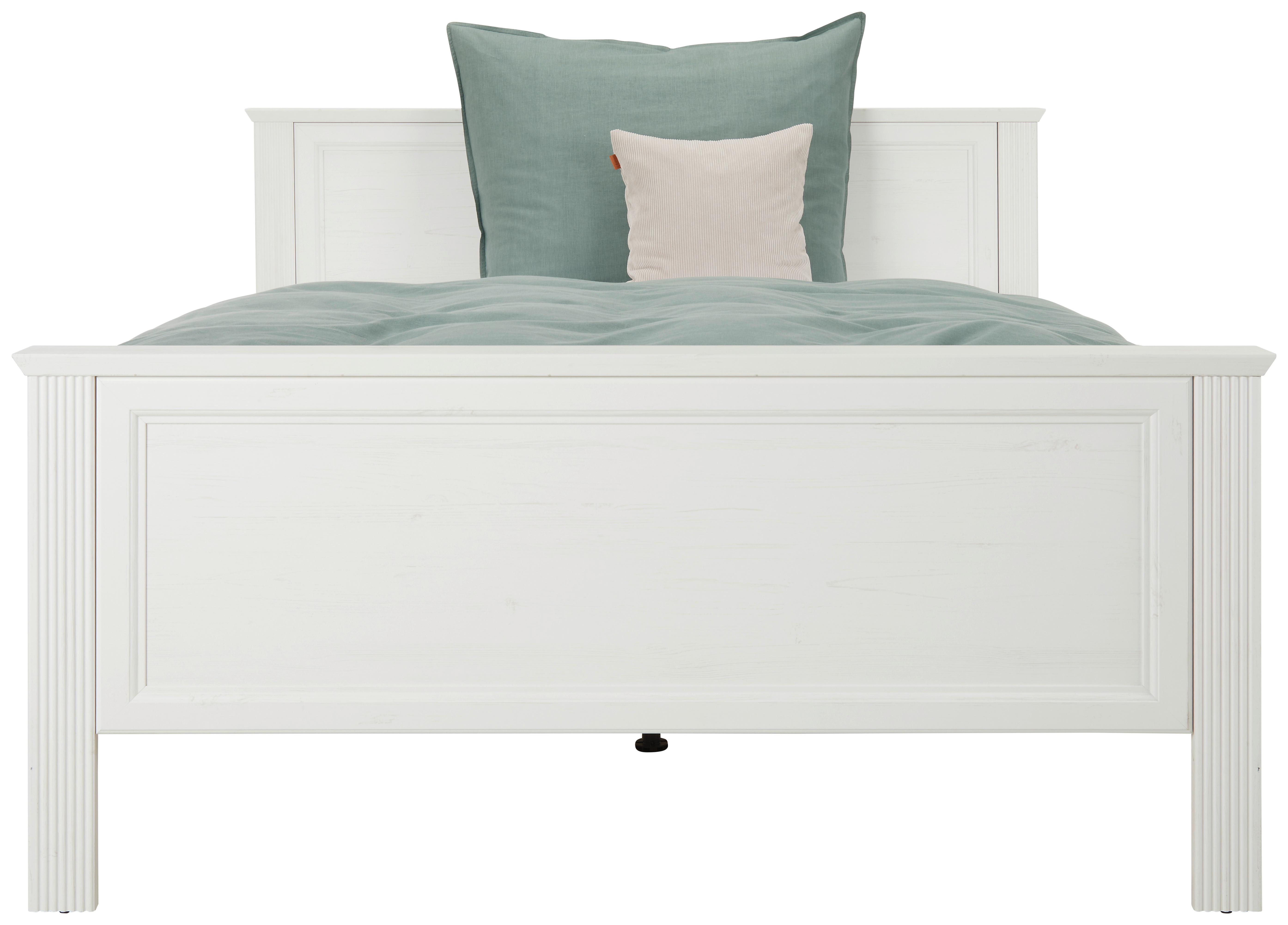 Bett in Weiß ca. 120x200cm Holzwerkstoff Zandiara Möbel > Betten Weiß