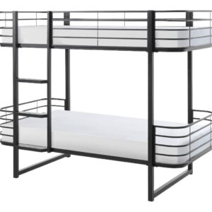 Etagenbett Oscar Schwarz inkl. Lattenrost ca. 90x200cm Metall MID.YOU Möbel > Betten > Hoch- und Etagenbetten Schwarz