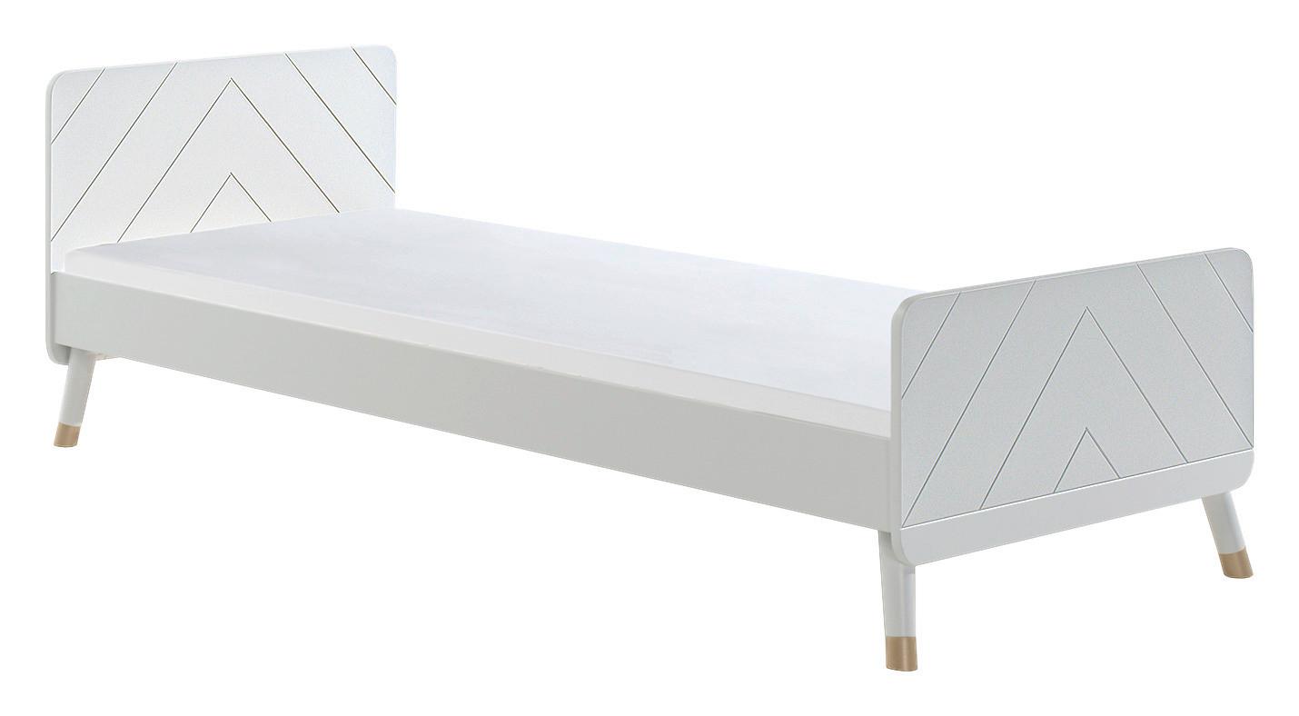 Bett Billy ca. 90x200 cm Satin Weiß Holzwerkstoff MID.YOU Möbel > Betten Weiß