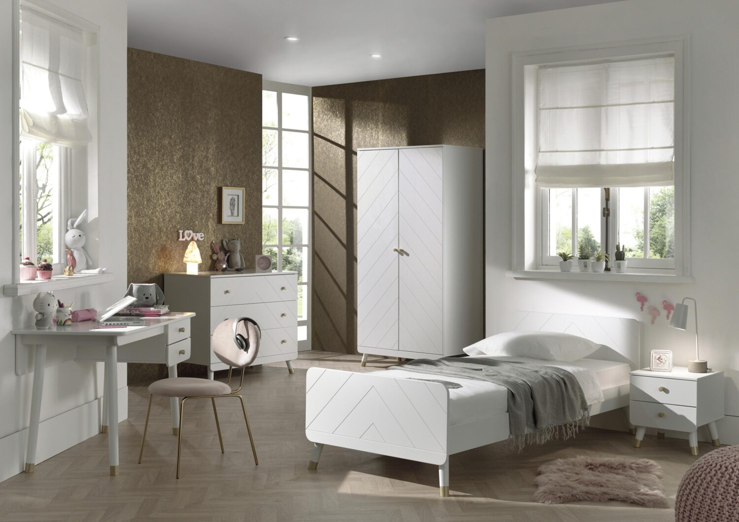 Drehtürenschrank Billy ca. 100x200 cm Weiß Kunststoff MID.YOU Möbel > Schränke > Kleiderschränke > Drehtürenschränke Weiß