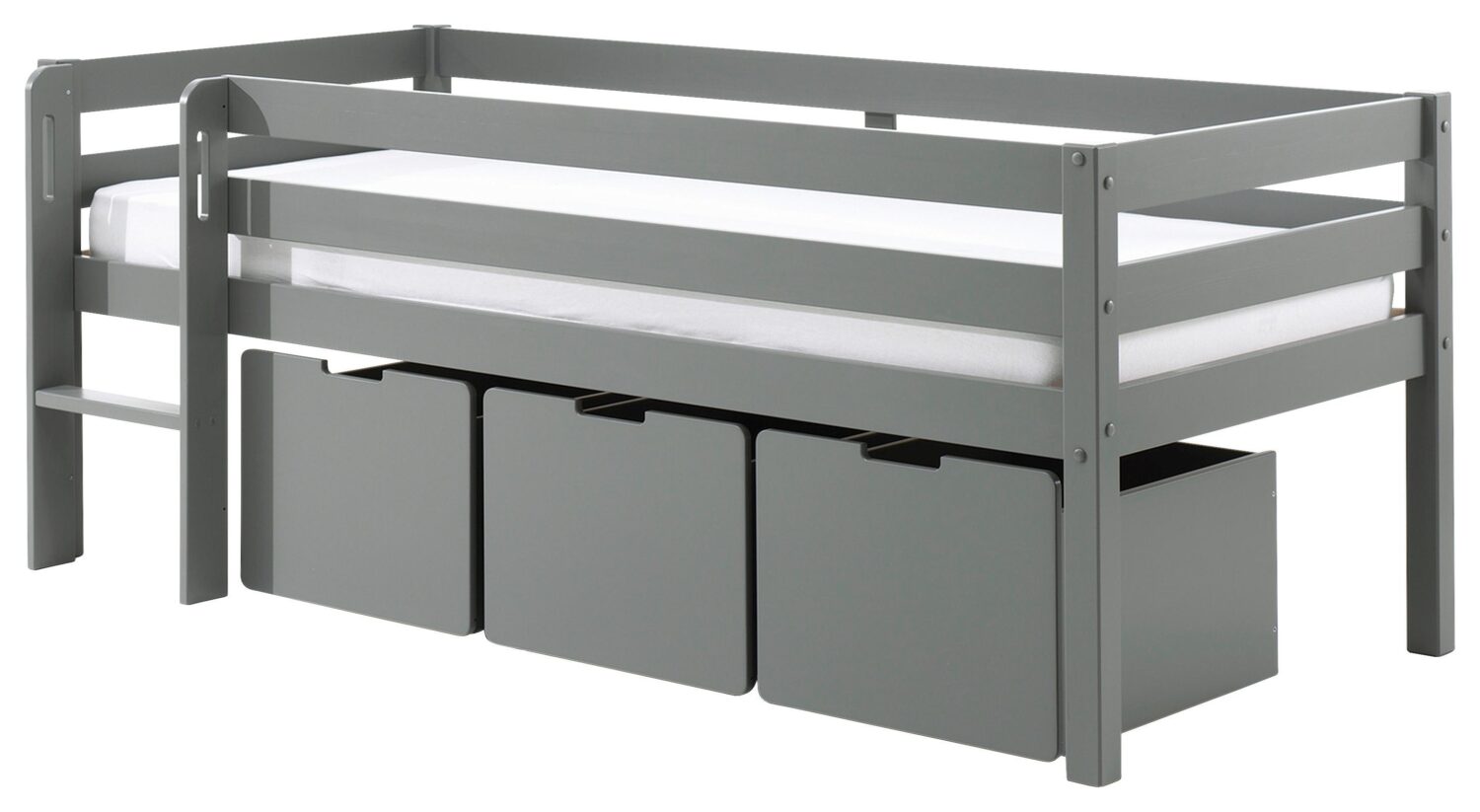 Hochbett Pino mit 3 Schubkästen ca. 90x200cm Grau Holzwerkstoff MID.YOU Möbel > Betten > Hoch- und Etagenbetten > Hochbetten Grau