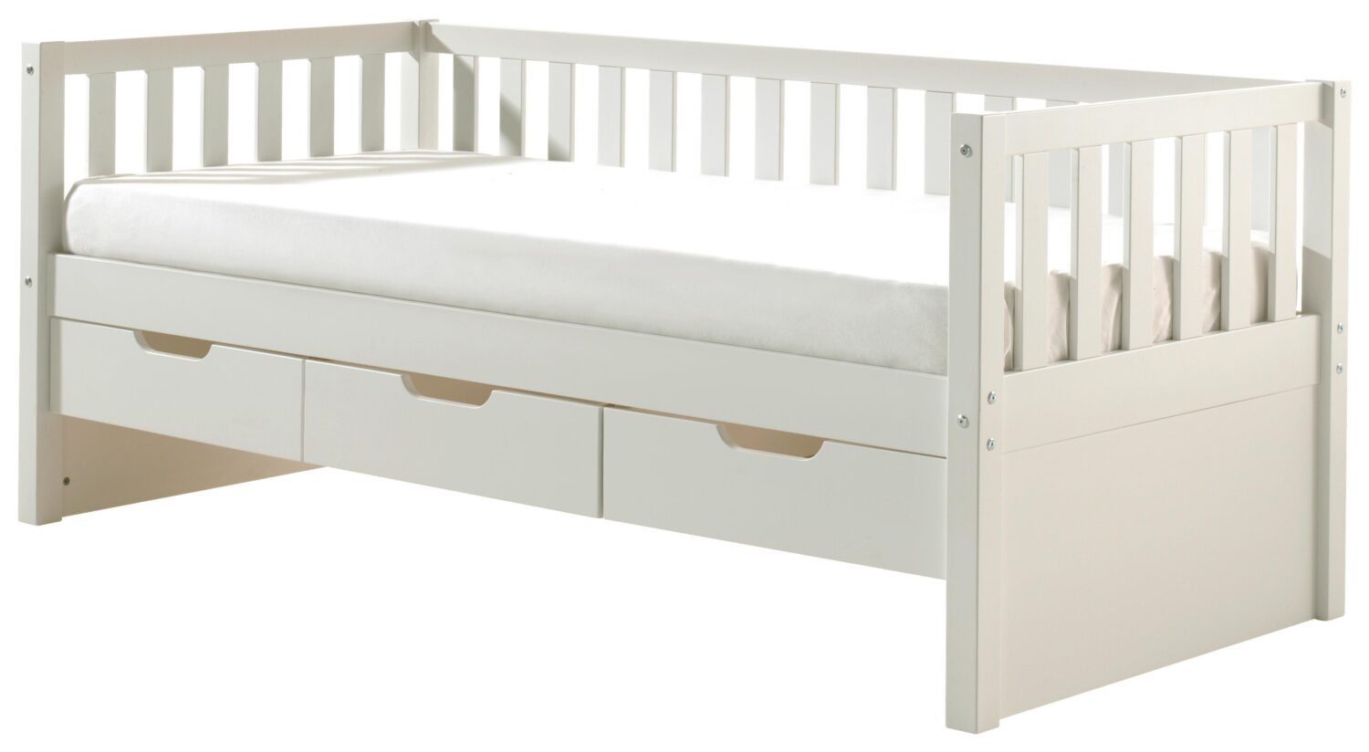 Stauraumbett 'Fritz', 90x200 cm, weiß Holzwerkstoff MID.YOU Möbel > Betten Weiß