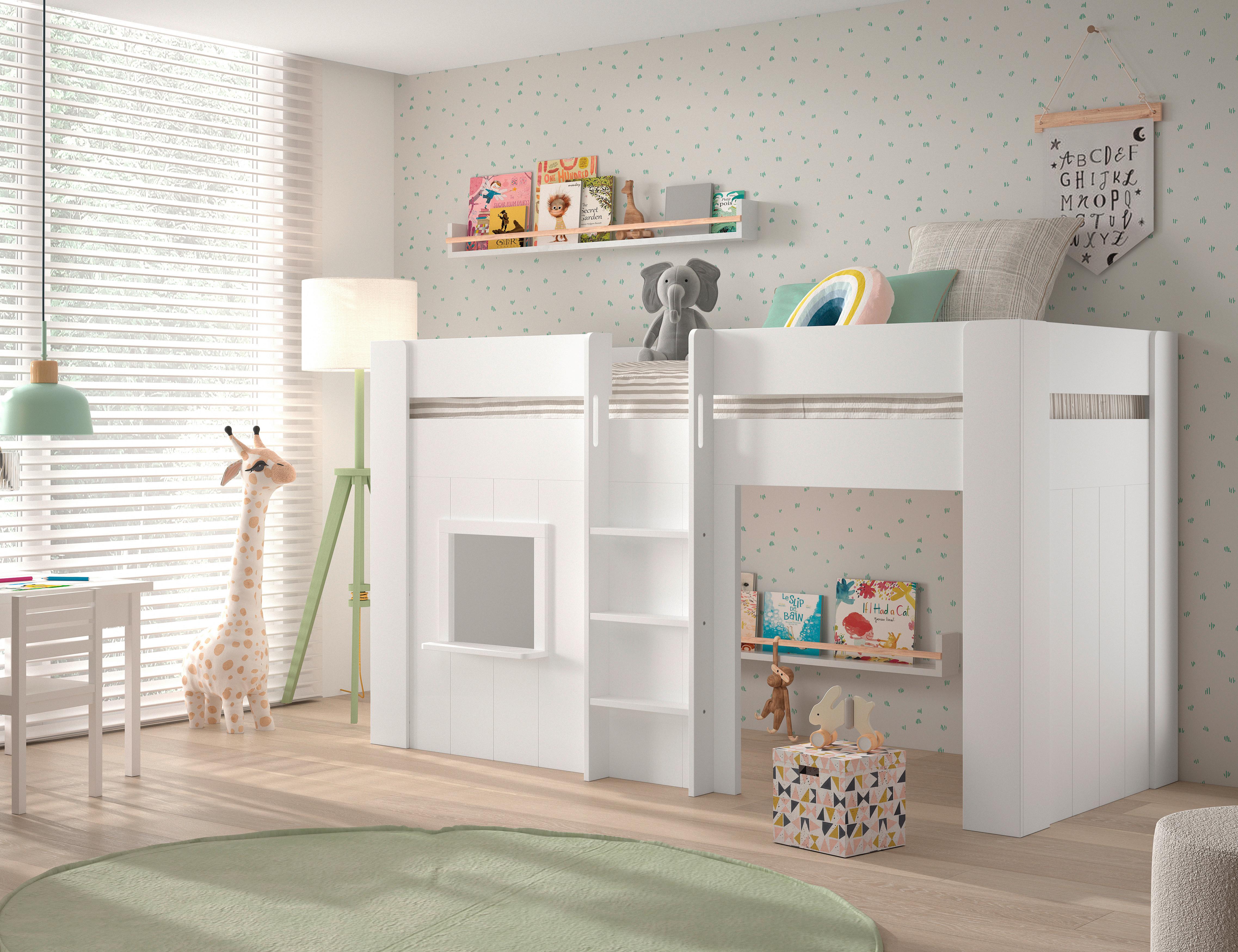 wohnli-moebel-suche-001315007001 Wohnli Möbelsuche - Hochbett RENO Weiß ca. 90x200 cm MDF